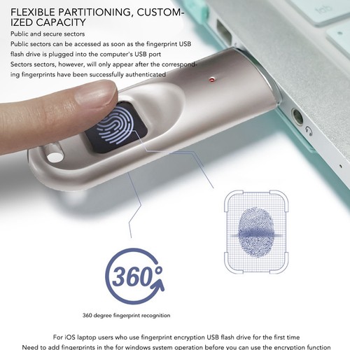 Fingerprint usb stick 64gb - stick,