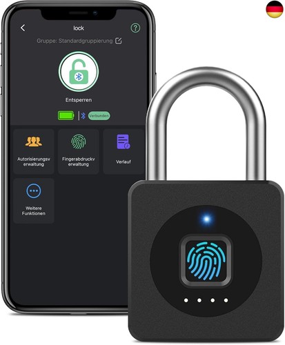 Padlock fingerprint eseesmart - padlock, fingerprint,